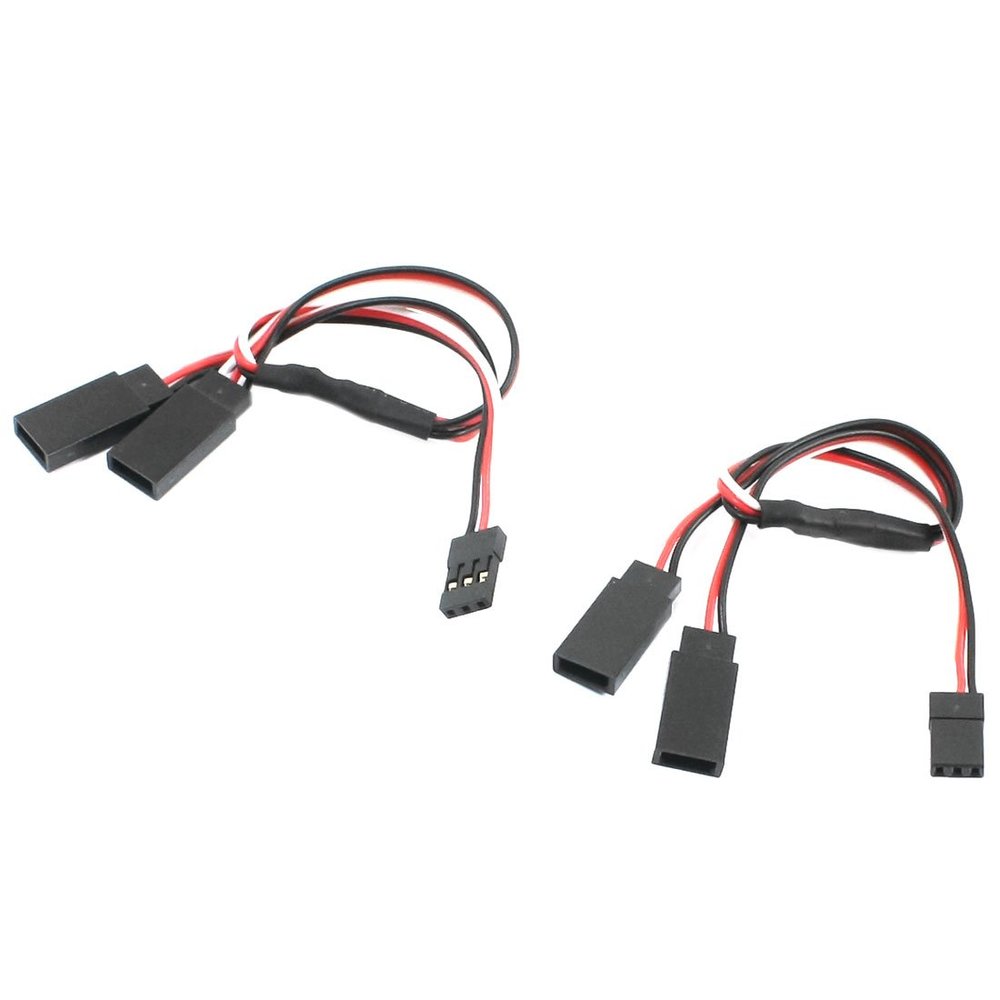Aexit 2pcs 20cm Electrical equipment M/F Y Splitter Connector Extension Cable Wire Line for RC Model