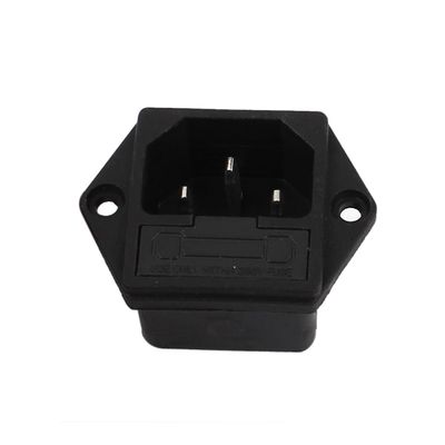 Aexit IEC320 AC Distribution electrical 250V 10A 3 Terminals Screw Mount PowerSocket Black
