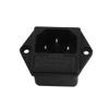 Aexit IEC320 AC Distribution electrical 250V 10A 3 Terminals Screw Mount PowerSocket Black view 1