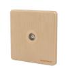 Aexit Single Port Distribution electrical House Television Socket Outlet Wall Plate Golden Tone 86mmx86mm view 2