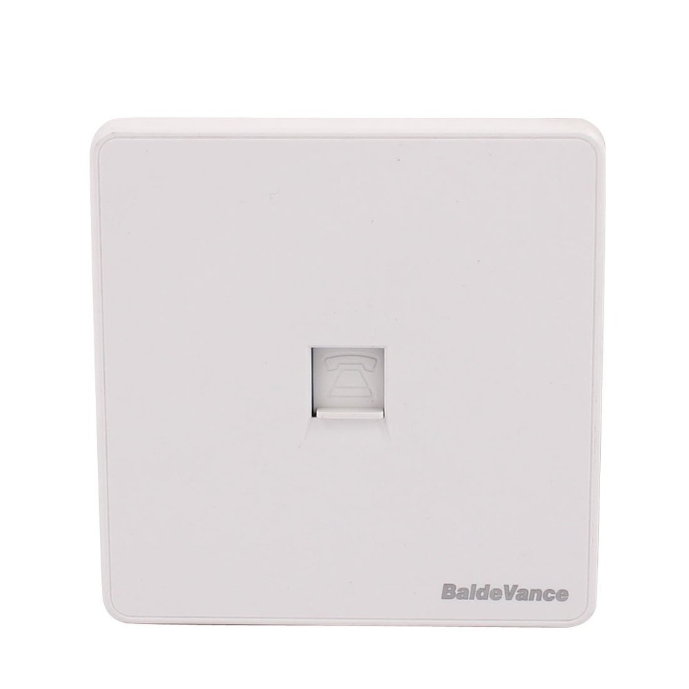 Aexit Single Port Distribution electrical Telephone RJ11 Socket Outlet Wall Plate White 86mmx86mm