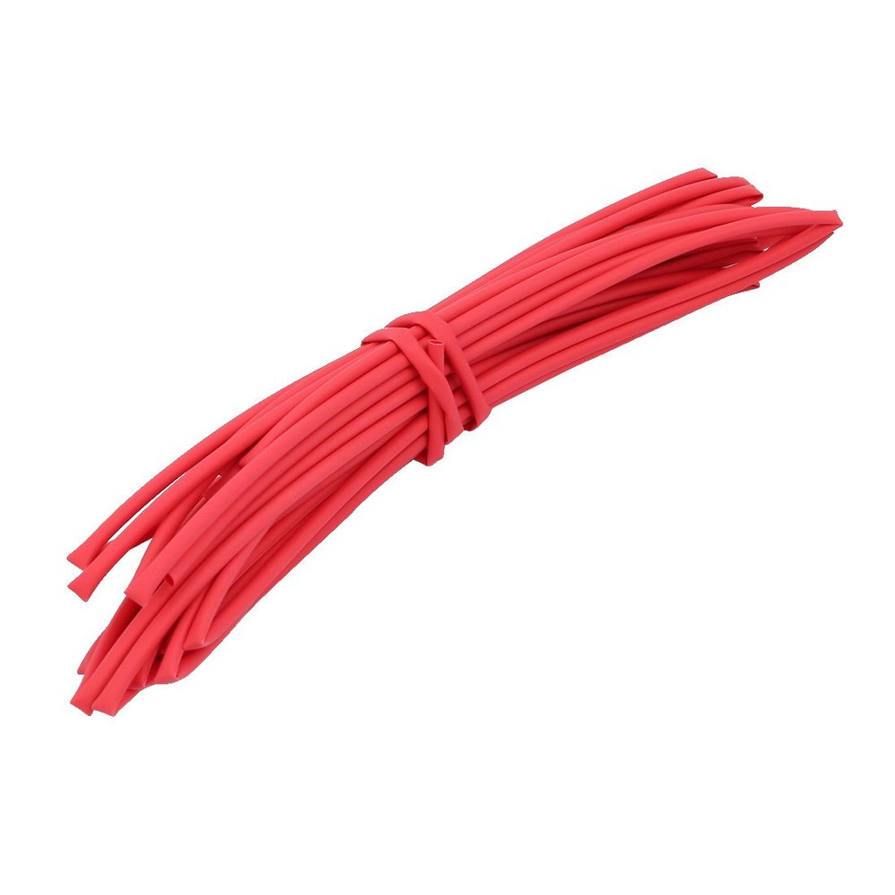 Aexit Polyolefin Heat Electrical equipment Shrinkable Tube Wire Cable Sleeve 6 Meters Length 2mm Inner Dia Red