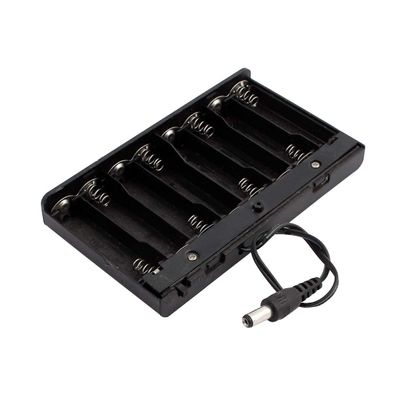 Aexit DC ON/OFF Power supply and power module Switch 8 x 1.5V AA Battery Case Holder Enclosed Box Black