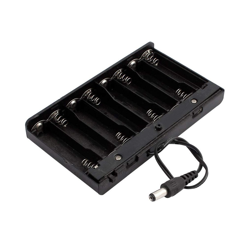 Aexit DC ON/OFF Power supply and power module Switch 8 x 1.5V AA Battery Case Holder Enclosed Box Black