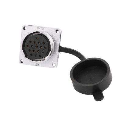 Aexit XA28 AC Distribution electrical 500V 10A 17 Terminals Female Aviation Connector Joint w Rubber Cover