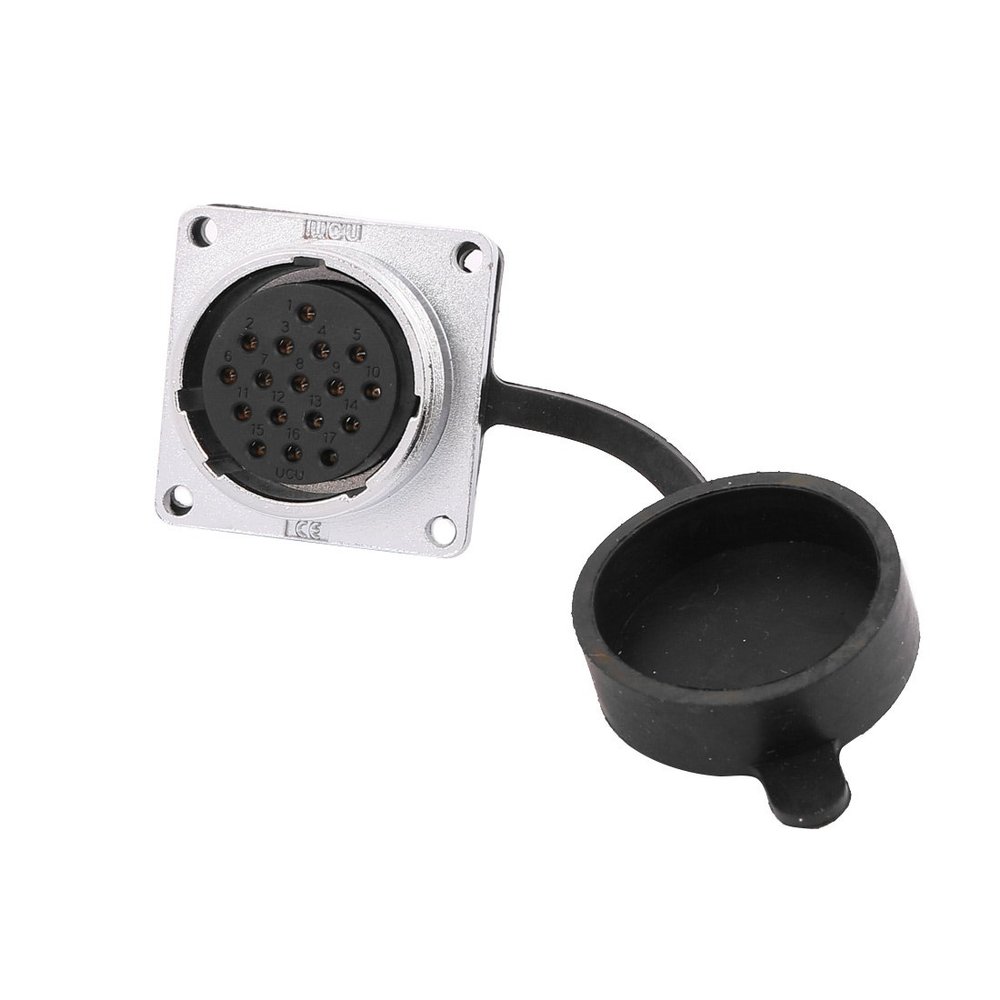 Aexit XA28 AC Distribution electrical 500V 10A 17 Terminals Female Aviation Connector Joint w Rubber Cover