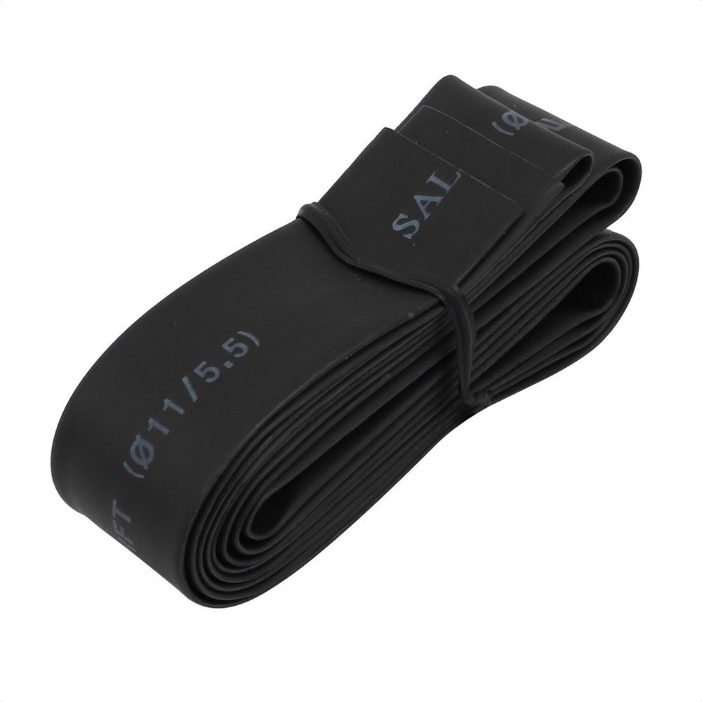Aexit Polyolefin Heat Electrical equipment Shrinkable Tube Wire Cable Sleeve 1 Meters Length 11mm Inner Dia Black