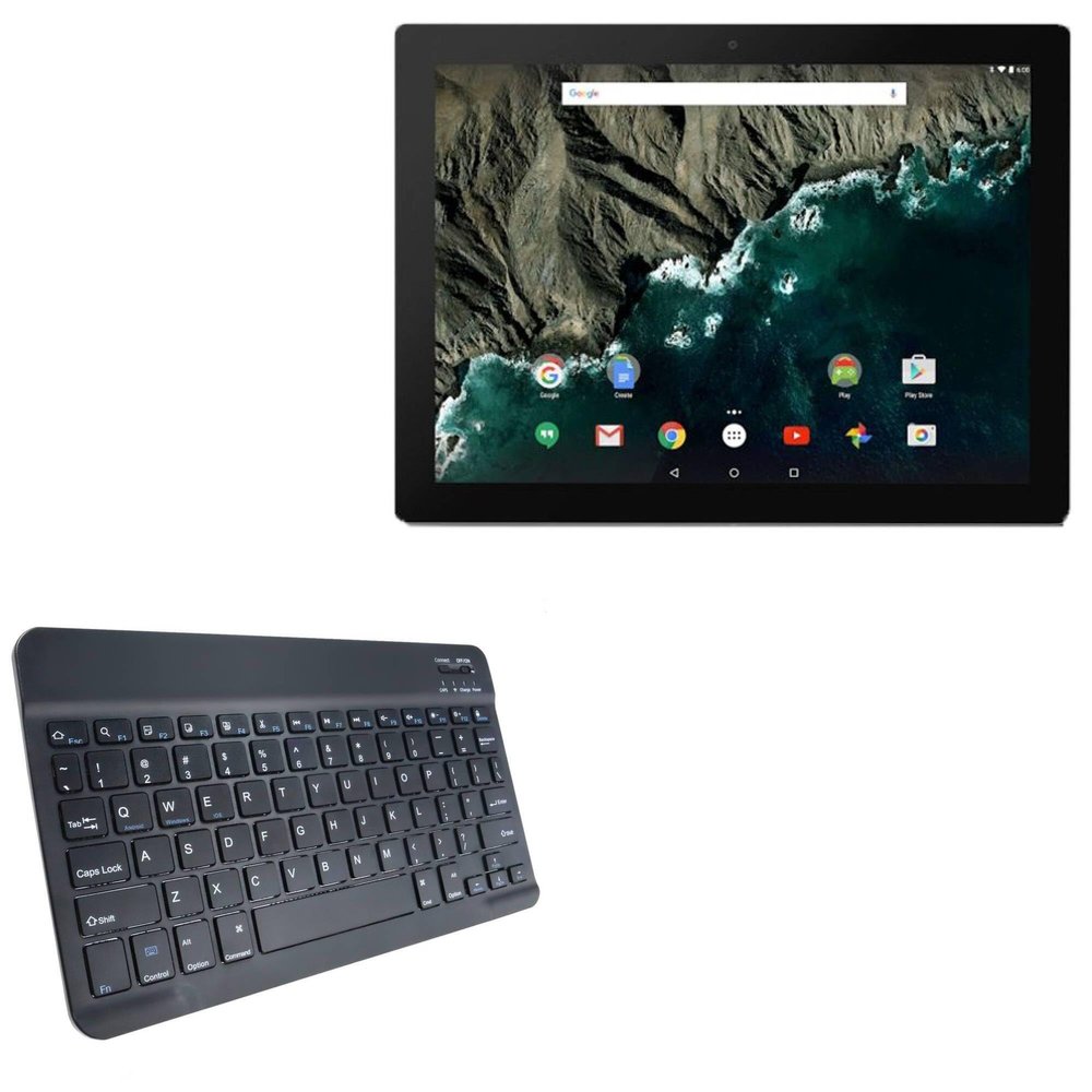 BoxWave Keyboard Compatible with Google Pixel C - SlimKeys Bluetooth Keyboard, Portable Thin with Chiclet-Style Keys - Jet Black