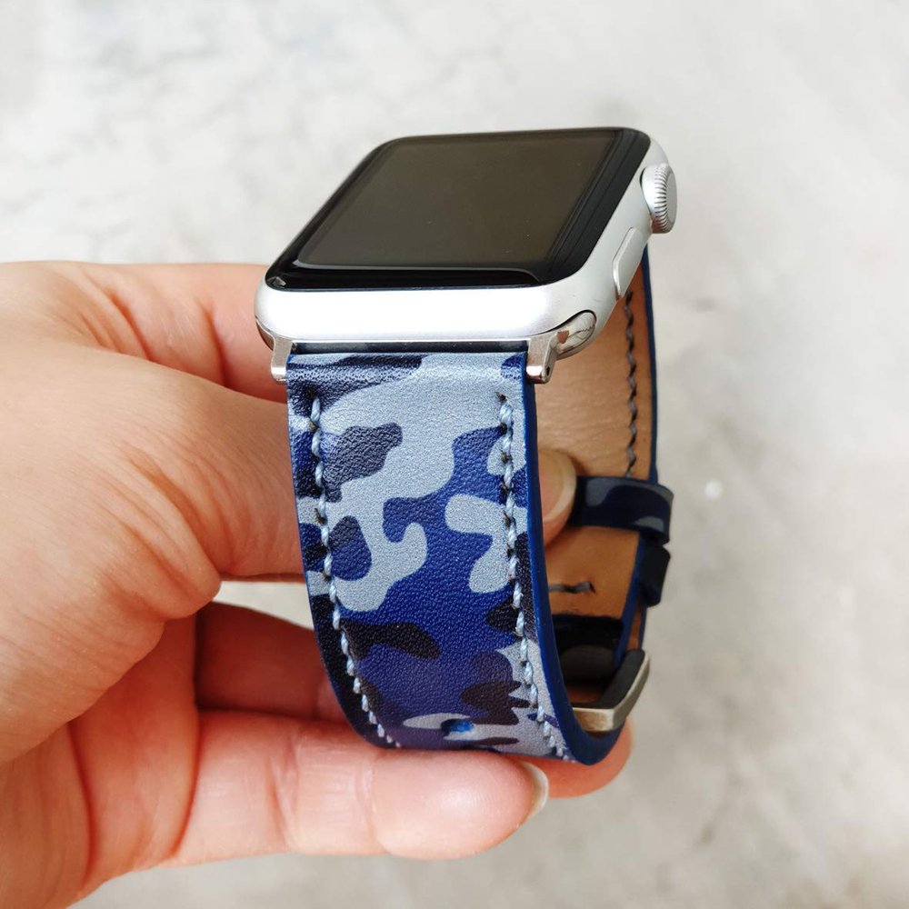 Army Band Apple Watch Band 38mm 40mm 42mm 44mm,Series 5 Series 4 Series 3 Series 2 Series 1,Hand-Stitched Handmade Apple Watch Leather