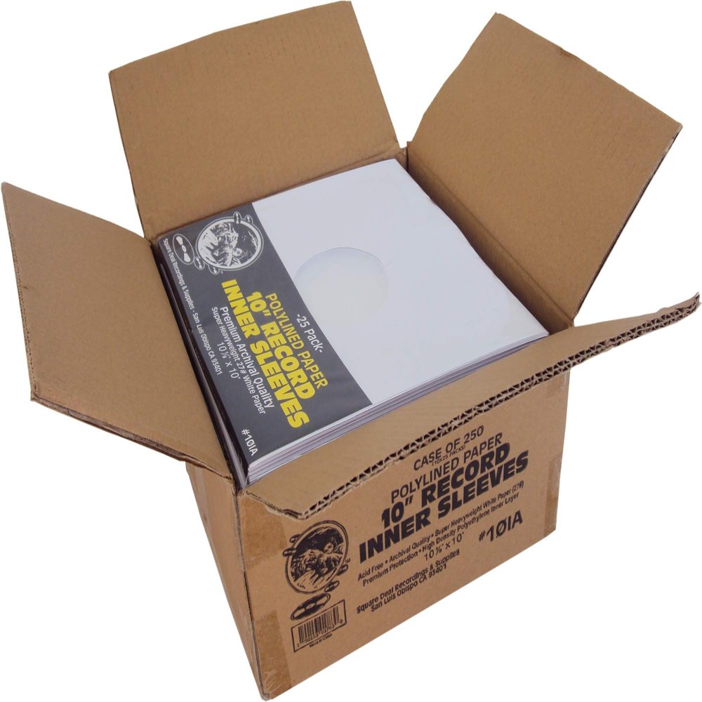 10" Premium Polylined Heavyweight Record Inner Sleeves - Archival Quality, Heavyweight Paper & Plastic #10IA (250)