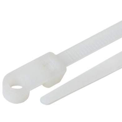 100-2000 MOUNTING HOLE ZIP TIES NYLON NAIL SCREW WIRE CABLE NATURAL (4" - 15") (500, 12" 120lb)