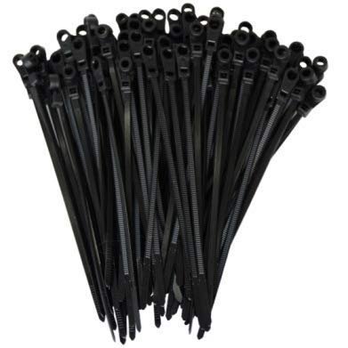 100-2000 Mounting Hole Zip Ties Nylon Nail Screw Wire Cable Black (4" - 15") (1000, 15" 120lb)