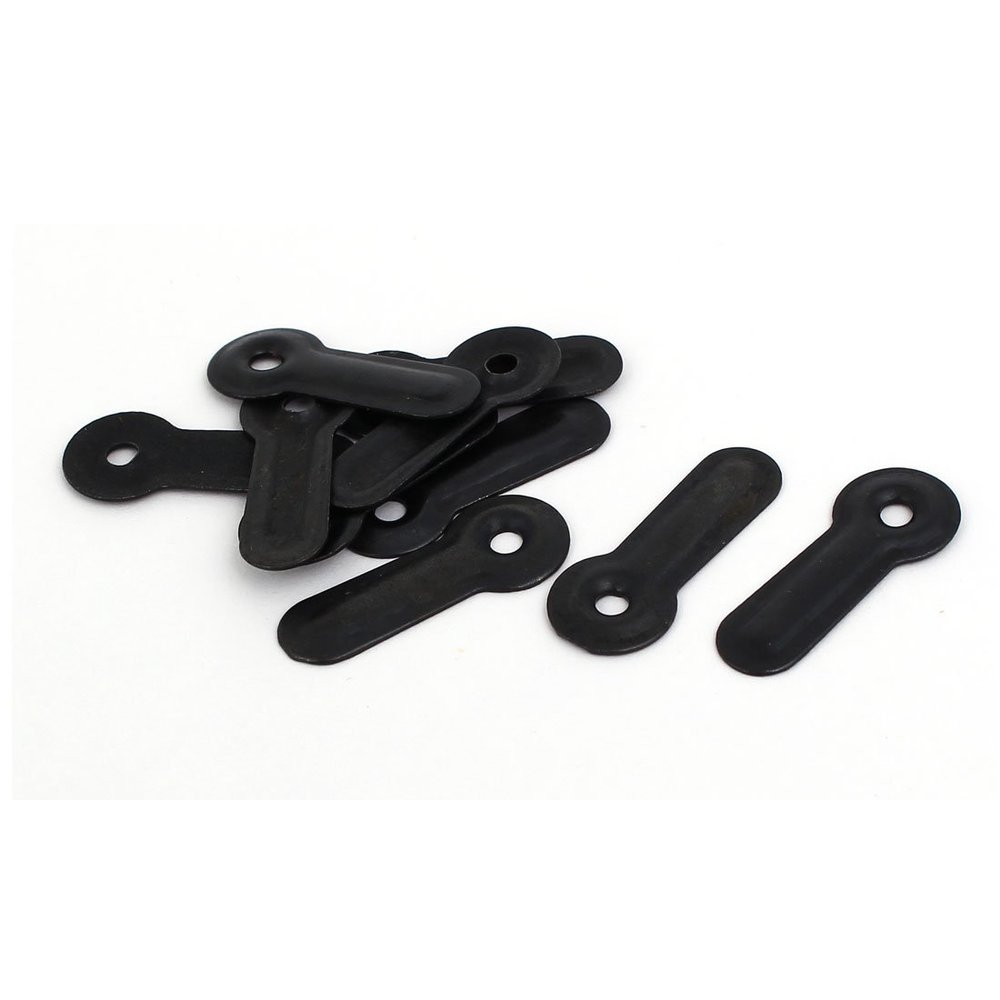 Aexit 30mmx12mmx1mm Metal Construction Hardware Ridged Picture Photo Frame Turn Button Black 10pcs Model:10as217qo19