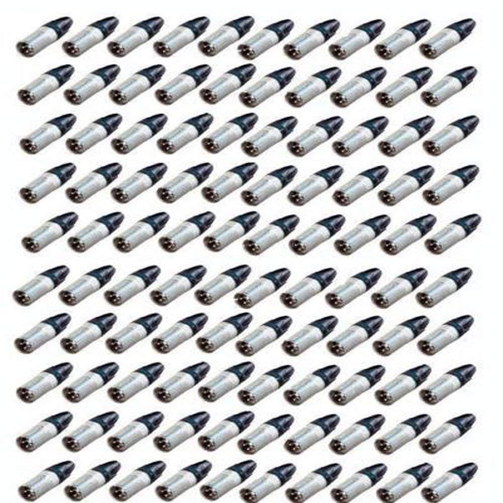 100 Genuine Neutrik NC3MXX 3 Pin Male XLR Mic Connector, Nickel, Silver Contact
