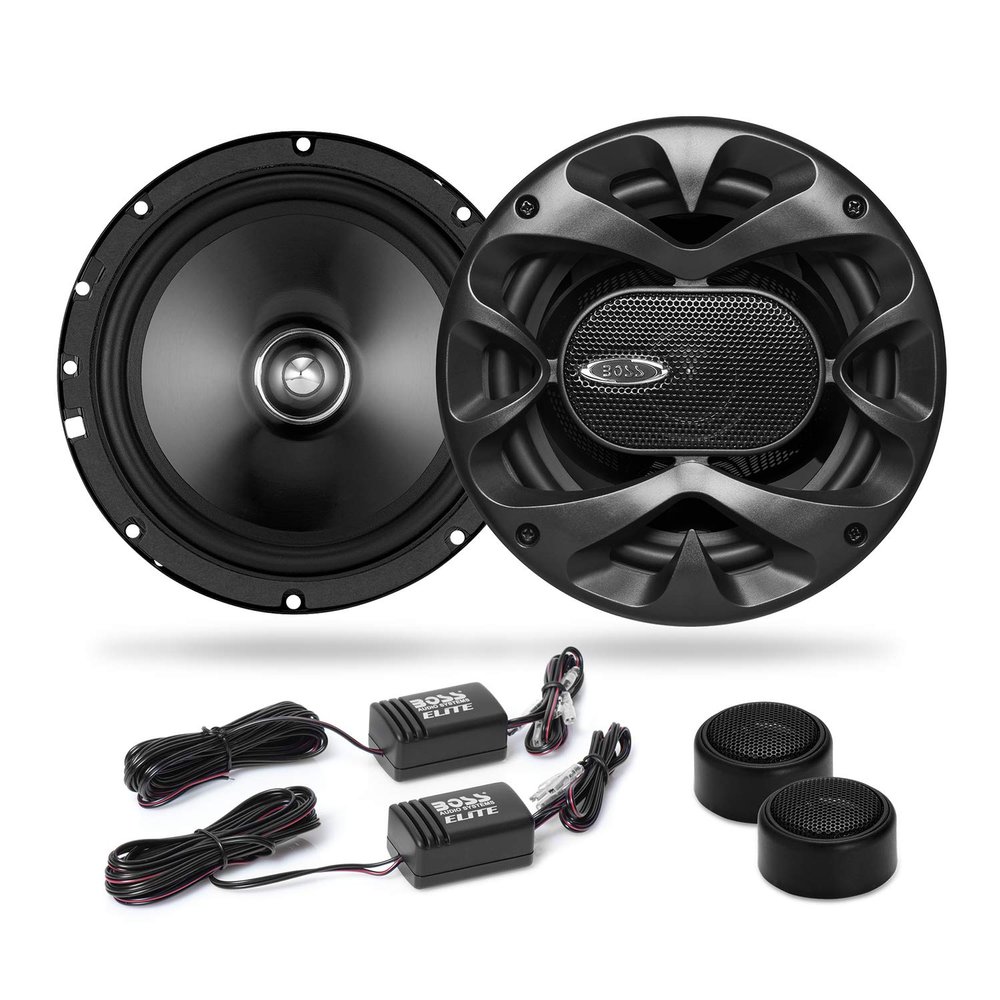 BOSS Audio Systems Elite BCK65 Component Car Speaker System - 2 6.5 Inch Speakers, 2 Tweeters, 2 Crossovers, 350 Watts Max Power