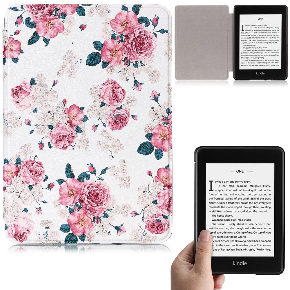 Artyond Case For 6" Kindle Paperwhite (10th Generation, 2018 Release), Thinnest Lightweight PU Leather Smart Cover with Auto Sleep/Wake for Amazon Kindle Paperwhite 2018 E-Reader, Flower