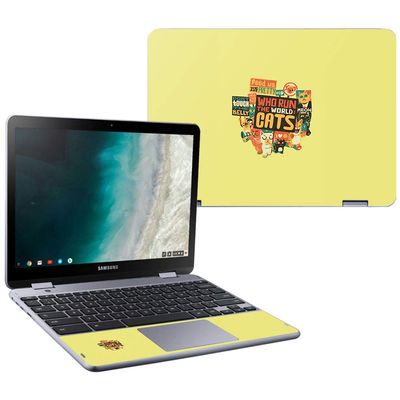 MightySkins Skin Compatible with Samsung Chromebook Plus LTE (2018) - Cats Run The World | Protective, Durable, and Unique Vinyl wrap Cover | Easy to Apply, Remove | Made in The USA