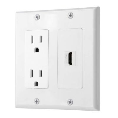 IBL-15A Power Outlet, 1 Port HDMI - Wall Plate in White