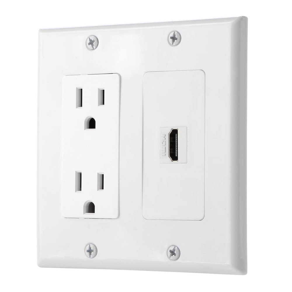 IBL-15A Power Outlet, 1 Port HDMI - Wall Plate in White