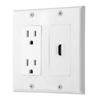 IBL-15A Power Outlet, 1 Port HDMI - Wall Plate in White view 1