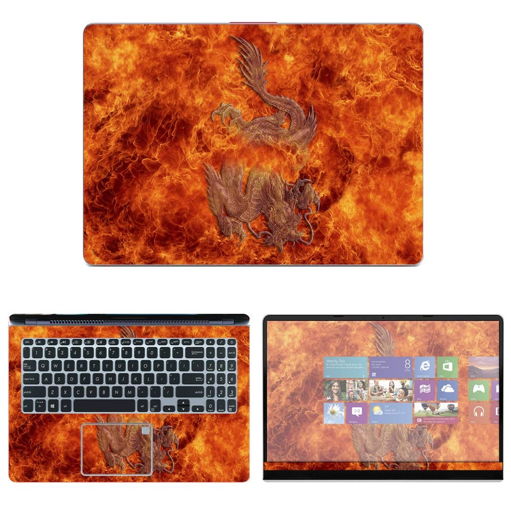 Decalrus - Protective Decal Flames Skin Sticker for Asus VivoBook S15 S530UA S530UN S530FA (15.6" Screen) case Cover wrap ASvivobkS15_s530ua-133