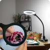 Brightech LightView Pro Flex 2 in 1 Magnifying Desk Lamp, 2.25x Light Magnifier, Adjustable Gooseneck Magnifying Glass with Light for Crafts, Reading, Close Work view 2