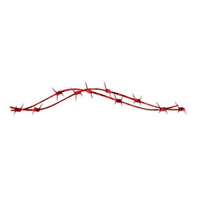Barbed Wire Bobbed Barb - Vinyl Decal Sticker - 9" x 1.75" - Red Engine Turn