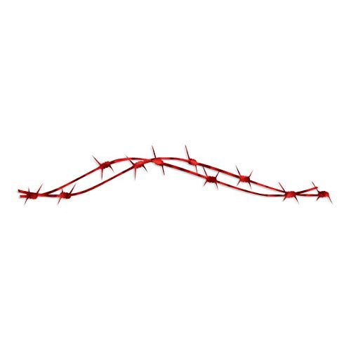 Barbed Wire Bobbed Barb - Vinyl Decal Sticker - 9" x 1.75" - Red Engine Turn