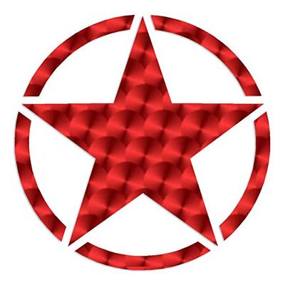 Army Star - Vinyl Decal Sticker - 12" x 12" - Red Engine Turn