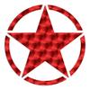 Army Star - Vinyl Decal Sticker - 12" x 12" - Red Engine Turn view 1
