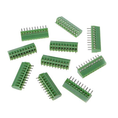 Davitu 10 Pcs 2Pin-10Pin Screw PCB Mounted Terminal Blocks Connector 2.54mm Pitch - (Color: 10)