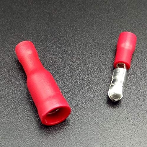 Davitu 50pcs Davitu 25pcs Female 25pcs Male Insulated Electric Connector Crimp Bullet terminal for 22~16 AWG Audio Wiring - (Color: 25Female 25Male)