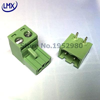 Onvas 20 Set 5.08MM Pitch PCB Pluggable Terminal Block Connector 2/3/4/5/6/7/8/9/10P Right Angle Seal KF2EDGK Green - (Color: 7P)