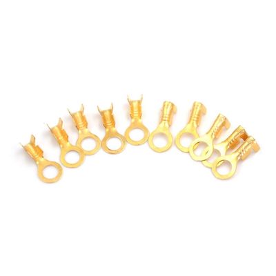 Davitu 100 Pcs gold brass Car Speaker 5.2mm Female Spade