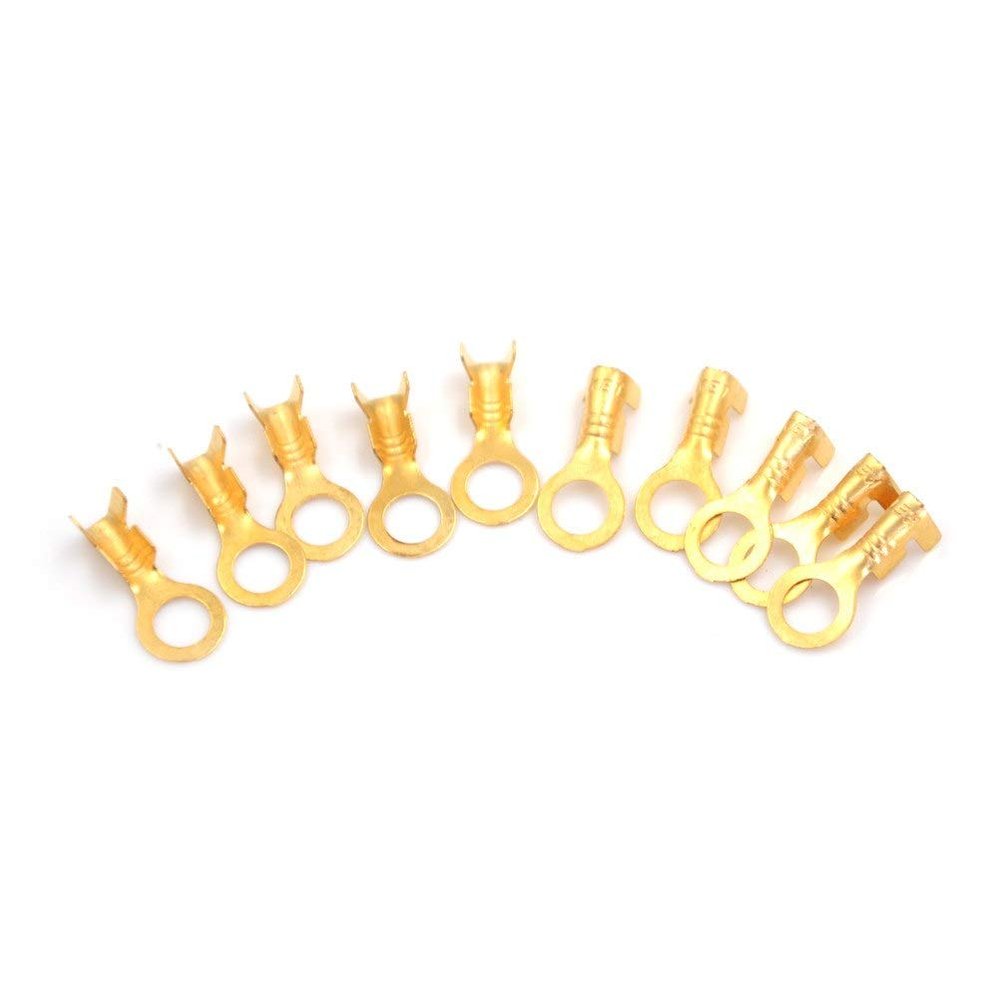 Davitu 100 Pcs gold brass Car Speaker 5.2mm Female Spade