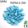 Davitu FDFN2-250 FDFN2.5-250 NYLON brass Female Insulated Spade joint Cable Wire Connector 100PCS suit 1.5-2.5mm2 16-14AWG FDFN Plug view 1