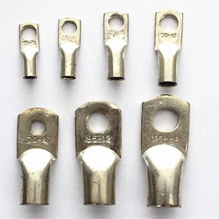 Davitu 10Pcs Copper Tube Terminal Rings Cable Lug JG70-8, 70mm2 Wire,8mm Hole,