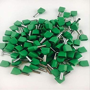 Davitu 100PCS/Lot twin wire ferrules cable ends cord terminal TE2510 blue color 22.5 square cable - (Color: Green)