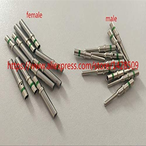 Davitu 50 Set Deutsch DT Terminals 14 AWG Solid Crimp Terminals Pin 0462-209-16141 0460-215-16141 - (Color: male)