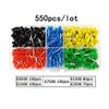 Davitu Davitu 550pcs/lot tube insulating terminals E0508 E7508 E1008 E1508 E2508 PZ0.25-2.5 pliers 0.25-2.5mm2 wire crimp connector - (Color: 550pcs terminals) view 1