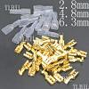 Davitu 100Pcs Brass Crimp Terminal 2.8/4.8/6.3mm Female Spade Connectors with 100Pcs Insulating Sleeves 22-16 AWG - (Color: 6.3mm 100Pairs) view 1