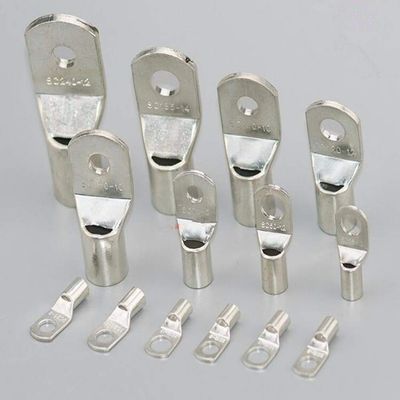 Davitu 100pcs SC4-4 SC4-5 SC4-6 Tin Plated Copper Cable lugs Terminal Connector Copper cable terminal Snapshot - (Color: SC4-4)
