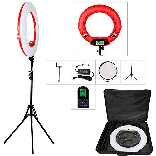 Yidoblo18 Dimmable Fluorescent Ring Light Kit: 96W 5500K Ring Light, Light Stand, Soft Tube, Filter and Bag for Photography YouTube Self Video Make-up (FE-480 Set)