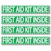 (4 pack) First Aid Kit Inside Stickers 1.5" x 9" Self Adhesive Industrial Vinyl Decal Signs For Trucks, Equipment, or Business view 1