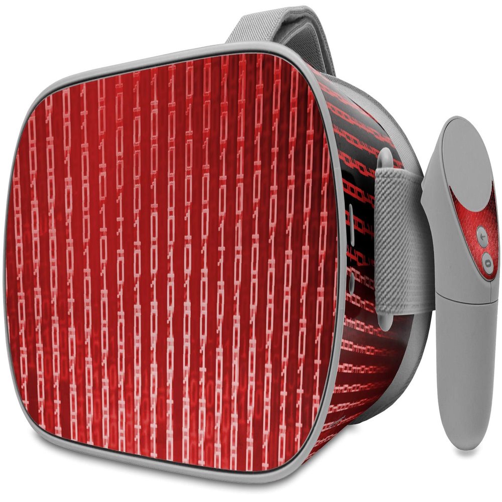 Decal Style Skin Wrap Compatible with Oculus Go Headset - Binary Rain Red (Oculus NOT Included)