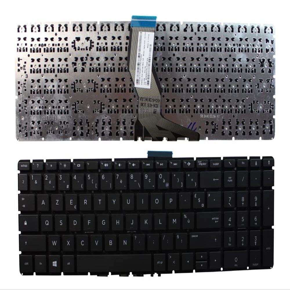 Power4Laptops French Layout Black Replacement Laptop Keyboard Compatible with HP Home 15-bs672TX