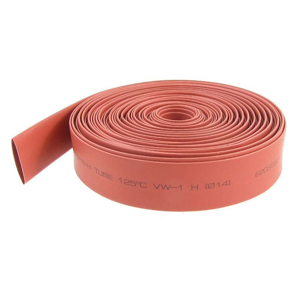 Aexit 14mm Diameter Electrical equipment Ratio 2:1 Heat Shrinking Shrinkable Tube Red 10M Long