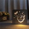 WALKKING WAYS Creative Wood Lamp, LED Night Light/3D Wood Carving Owl Pattern USB Portative Mood Lamp for Bedroom Living Room Nightstand view 1