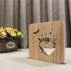 WALKKING WAYS Creative Wood Lamp, LED Night Light/3D Wood Carving Owl Pattern USB Portative Mood Lamp for Bedroom Living Room Nightstand view 2