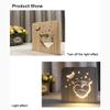 WALKKING WAYS Creative Wood Lamp, LED Night Light/3D Wood Carving Owl Pattern USB Portative Mood Lamp for Bedroom Living Room Nightstand view 3